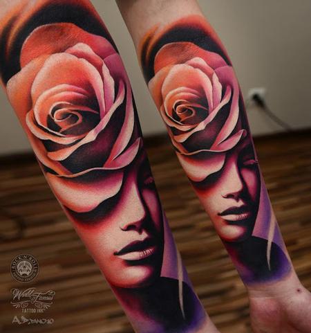 tattoos/ - Color Rose Woman Tattoo - 115230